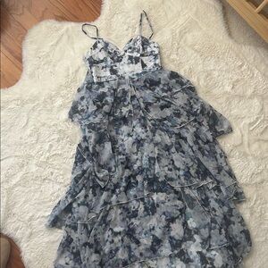 Floral Ruffle Dress with Spaghetti Straps